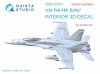 Quinta Studio QDS-32101 F/A-18C Early 3D-Printed coloured Interior on decal paper (Academy) (Small version) 1/32